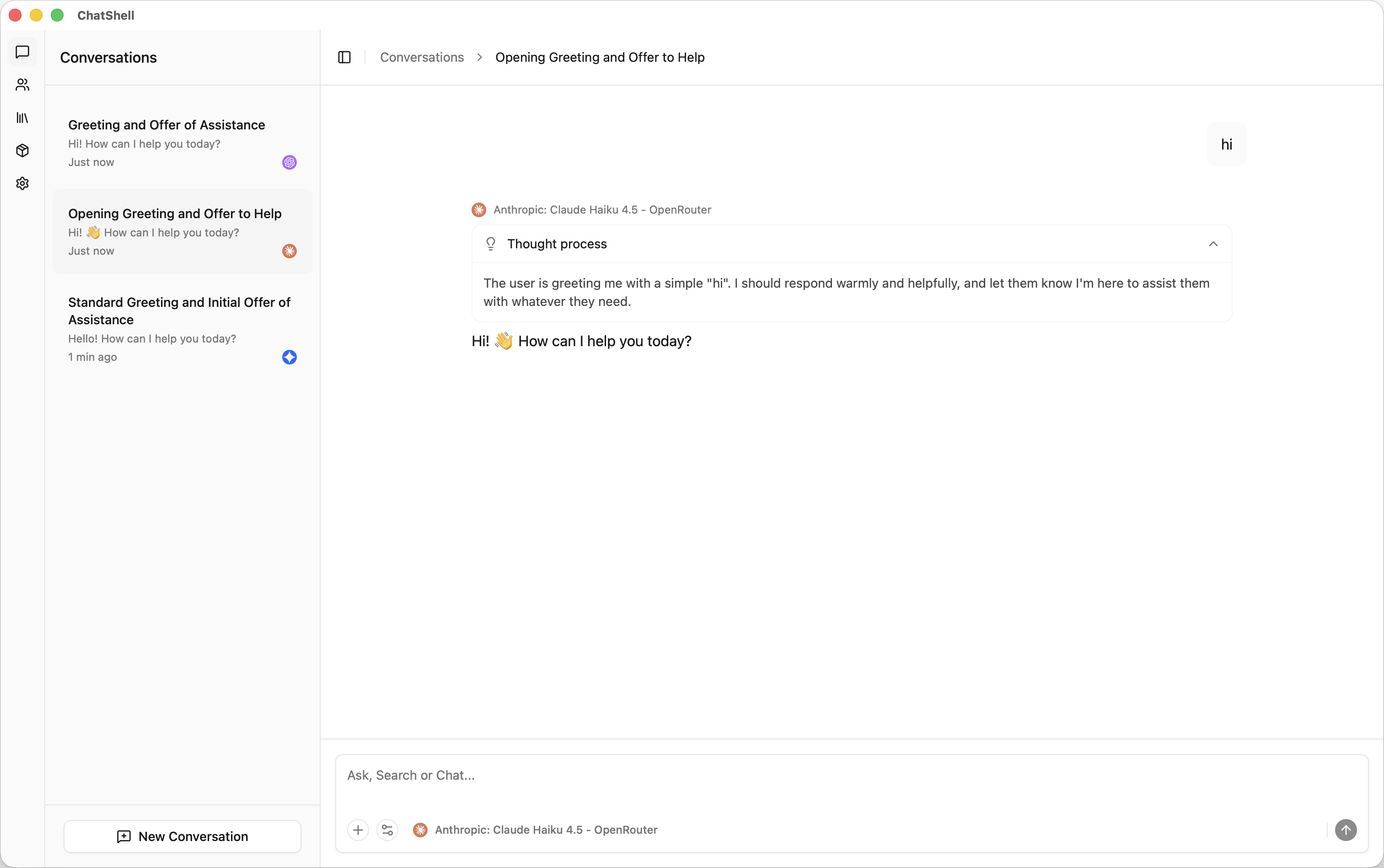 ChatShell App Screenshot